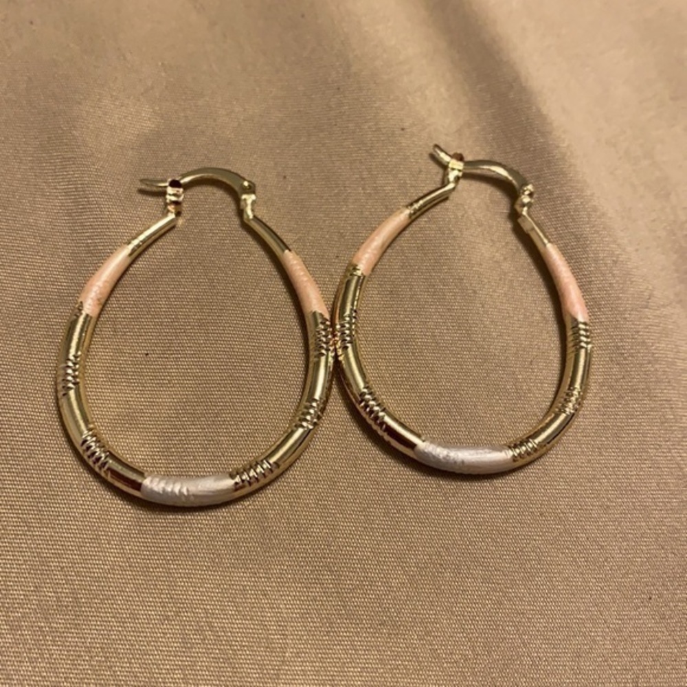 14k gold plated Hoop Earrings NWT